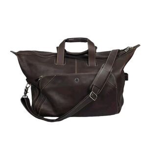 Vintage Cole Haan X-Large Leather Duffle Bag Crossbody Travel Weekender Brown